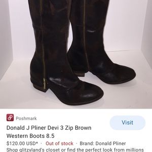 Donald J.Pliner Devi Brown Suede Boots 8.5